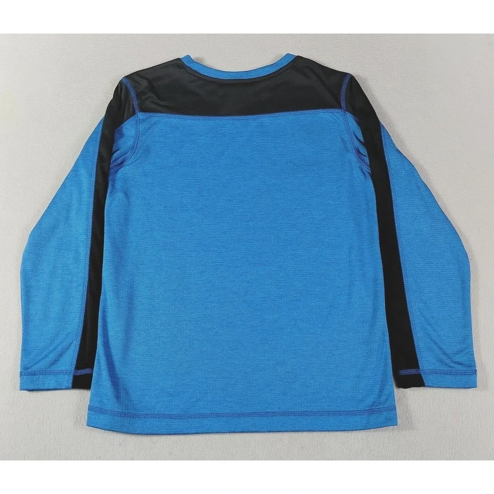 Gerry Shirt Youth M 10/12 Blue Long Sleeve Thermal Crew Neck Activewear